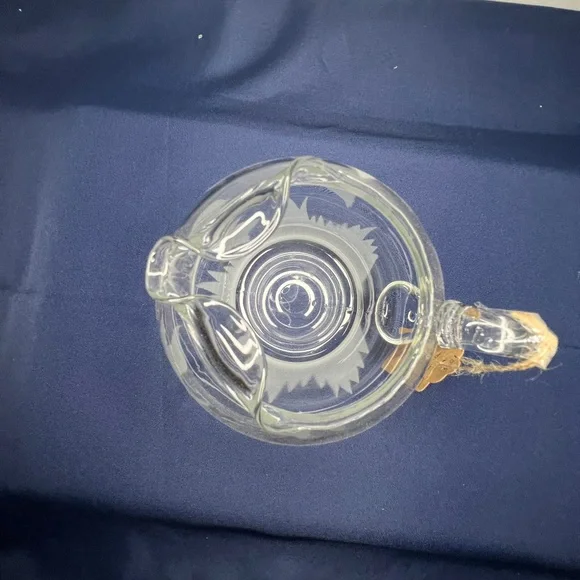 Clear Glass Pitcher with Etched Design - Picture 3 of 6